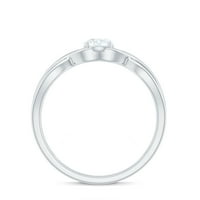 Okrugli prsten za angažman moissine Solitaire, beskonačno obećaj prsten za žene, 14k bijelo zlato, SAD