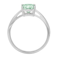 2. CT Sjajni smaragdni rez Clear Simulirani dijamant 18k bijeli zlatni pasijans prsten s 555