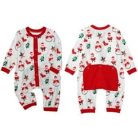 Božićne pidžame za obiteljske praznične jamme Podudaranje skupova, dvodijelni vrhovi i hlače za duge