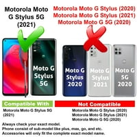 Vibecover tanak futrola kompatibilna za Motorola Moto G Stylus 5G, ukupna stražara Fle TPU cover, korov