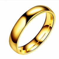 Prstenovi za teen djevojke, nehrđajući čelik Glatki prsten titanijum čelični par prsten nakit veličine