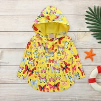 Funicet Demike Dječji kaput Vodootporna djeca Dječja modna cvjetna tiskana vjetrootporna jakna s kapuljačom
