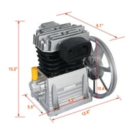 Artlia 3HP pumpa za glavu kompresora zraka 1.2KW Glava kompresora zraka Aluminijski klipan stil 115PSI