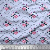 Lišće tkanine Soimoi pamučne patke, cvjetni i quatrefoil damask ispis tkanina od dvorišta široko