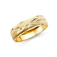 Jewels 14k bijeli i žuti zlatni prsten dva tonska muška kubična cirkonija CZ godišnjica vjenčanica veličine