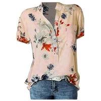 Žene Ljeto Ležerne prilike Split V izrez Šifonske bluze Labavi Tunički kratki rukav