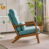 Akcentna stolica, modernu lanenu tkaninu tapacirana fotelja sa visokim leđima i jastukom, udobna jednostruka