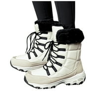 Čizme za snijeg za žene zimski vanjski plus baršunasti neklizajuća srednja cijev platforma za sniježne