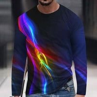 HFYIHGF 3D majica za muškarce Grafički ljetni tisak dugih rukava cool Funny T majice za muške dječake