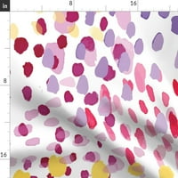 Pamuk Saten Stolcloth, 70 Round - točkica apstraktna akvarelna ploča Pastel Šarene ružičaste ljubičaste