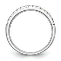 Čvrsti 14K bijeli zlatni dijamantski vjenčani prsten veličine 7