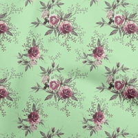 Onuone pamučne fleke MINT zelene tkanine Florals šivene zanatski projekti Tkanini otisci sa dvorištem