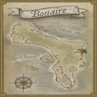 Bonaire, holandski Karipski, karta blago