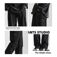 Fabiurt Muška modna slova Ispis Sportske pantalone za gležnjeve Hlače zagrijane duge hlače, crna