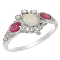 Britanci napravio 9k bijeli zlatni prsten sa prirodnim rubnim rubnim dijamantnim ženskim prstenom -