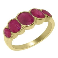 Britanci izrađen 14k žuto zlatowomens prsten Prirodni rubin prsten za opseg - Opcije veličine - Veličina