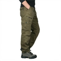 Vremenski muški muški hlače Pamuk Multi džep elastični struk otporni na vanjski vanjski kombinezoni