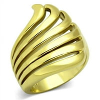 Zlatni jonski oblaganje prstena od nehrđajućeg čelika bez kamena, veličine 7