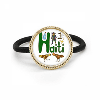 Haiti National Simbol Znamenitosti uzorak srebrne metalne kose kravata i gumene trake