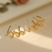 Taluosi par sjajni Rhinestones Studs ušna obnavljanje Creative U-u obliku četverokutne nakita nakita