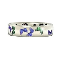 Keusn Butterfly prsten Šareni leptir prekrasni prsten poklon prsten za prsten Dijamantni prsten veliki