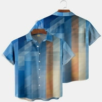 Muškarci i dječaci Havajski majice Stripe geometrija opuštena-fit casual roba kratkih rukava s majicom