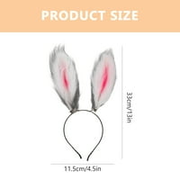 Zečji uši za glavu Furry Bunny Rabbit uši za kosu Easter Easster Kostim Fancy haljina