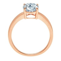 2. CT sjajan ovalni rez prozirni simulirani dijamant 18K ružičasto zlato pasijans prsten sz 7.5