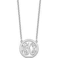 Sterling srebrni srebrni rodijum-pozlaćeni mali porodični monogram ogrlica izrađen u Sjedinjenim Državama