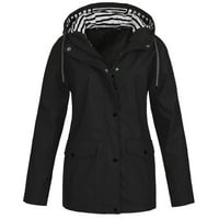 Zimski topli kaput za žene Čvrsta kišna jakna na otvorenom plus veličine kapuljača s kapuljačom Vjetrootporna
