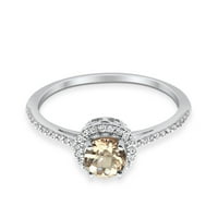 10k zlatni krug 0,57cts okrugli ametist dijamantski prsten za angažman vjenčanja veličine 8
