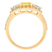 2.16ct okrugli rez žuta simulirana dijamant 14k žuti zlatni godišnjica Angažovane kamene prstene veličine