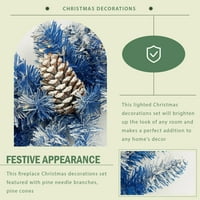 Prethile Xmas Tree Artificial Božić sa 4 komada, vijenac, vijenac i set ulaznih stabala X-mas sa LED
