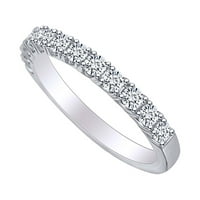 0. Carat Okrugli oblik bijeli prirodni dijamant poluvreme vjetar vjenčani prsten 18K čvrsto bijelo zlato