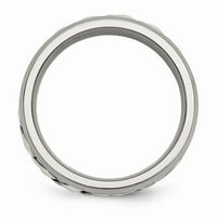 Titanium sterling srebrni umetnik polirani 1pt. Dijamantni band prsten -. DWT - veličina 8.5