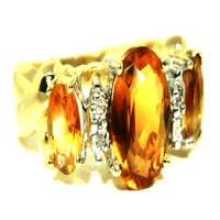 Dijamant i citrinski prsten 14k žuto zlato ili 14k bijelo zlato