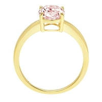 2.0ct ovalni rez ružičasti simulirani dijamant 18k žuti zlatni godišnjički angažman prsten veličine