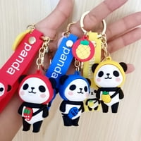 Cartoon Panda Doll Privjesak za ključeve prstenaste torbica za torbu Charm car Car Cell Decor ukras