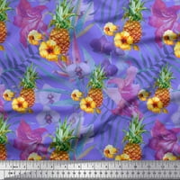 Soimoi ljubičasta pamučna pamučna tkanina ljiljana i borova plodova dekor tkanina tiskano dvorište široko