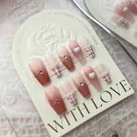 Kisor Press na dizajnu noktiju, lažni nokti ružičasti i ljepilo na noktima set s jezičicama za nokte