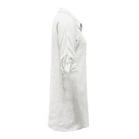 Ženska pamučna posteljina bluze spuštaju majicu s dugim rukavima