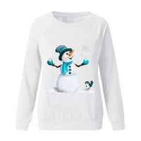Luiyenes Christmas Casual pulover Bluza Dugi rukavi Ispis Ženska dukserica Ženska bluza