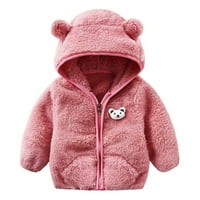 Dječačka odjeća topli kaput Baby Girls Boys Jacke Bear uši kapuljač s kapuljačom, patentni patentni