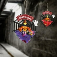 RANSETI HALLOWEEN SPIDER Web privezak Viseća kartica Dobrodošli - Halloween Party Decoration Purple