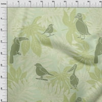 Onoone pamučne svilene masline zelene tkanine Tropske ptice sa listovima šivaći materijal za ispis tkanine