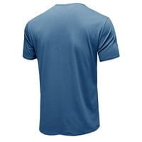 Ljetna ušteda, Poropl Solid Plus Size labav gumb spuštajući dugme Up bluza za muškarce Plava veličina