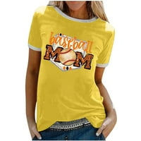 Uublik bejzbol mamine majice za ženske majice kratkih rukava Pulover Štamparije labavih vrhova za mamine