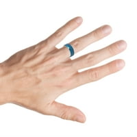 Prilagođeni personalizirani graviranje vjenčanog prstena za prsten za njega i njenu plavu ip poplenjenu