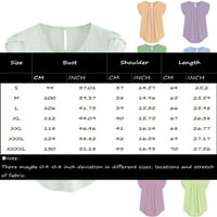 HHEI_K Womens Bluzes Dressing Ležerne prilike ženske modne čvrste boje kratkog rukava s kratkim rukavima