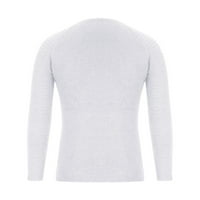 Muški pleteni pulover tihovi opušteno fit solidne boje dugih rukava okrugla izretka košulja za dno casual